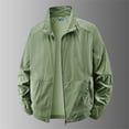 thumbnail image 2 of GrmtClth Men's Outdoor Breathable Stand Collar Zip Up Jacket Lightweight Quick Dry Windbreaker Sun Protection Coat For Hiking Walking Daily Weekend Wear Army Green 2XL, 2 of 5
