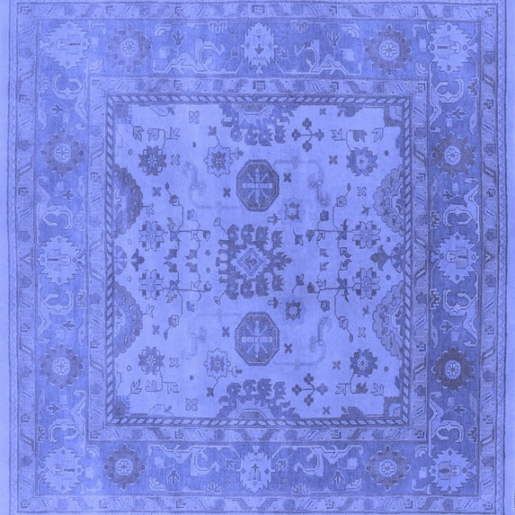 Ahgly Company Indoor Square Oriental Blue Industrial Area Rugs, 4' Square