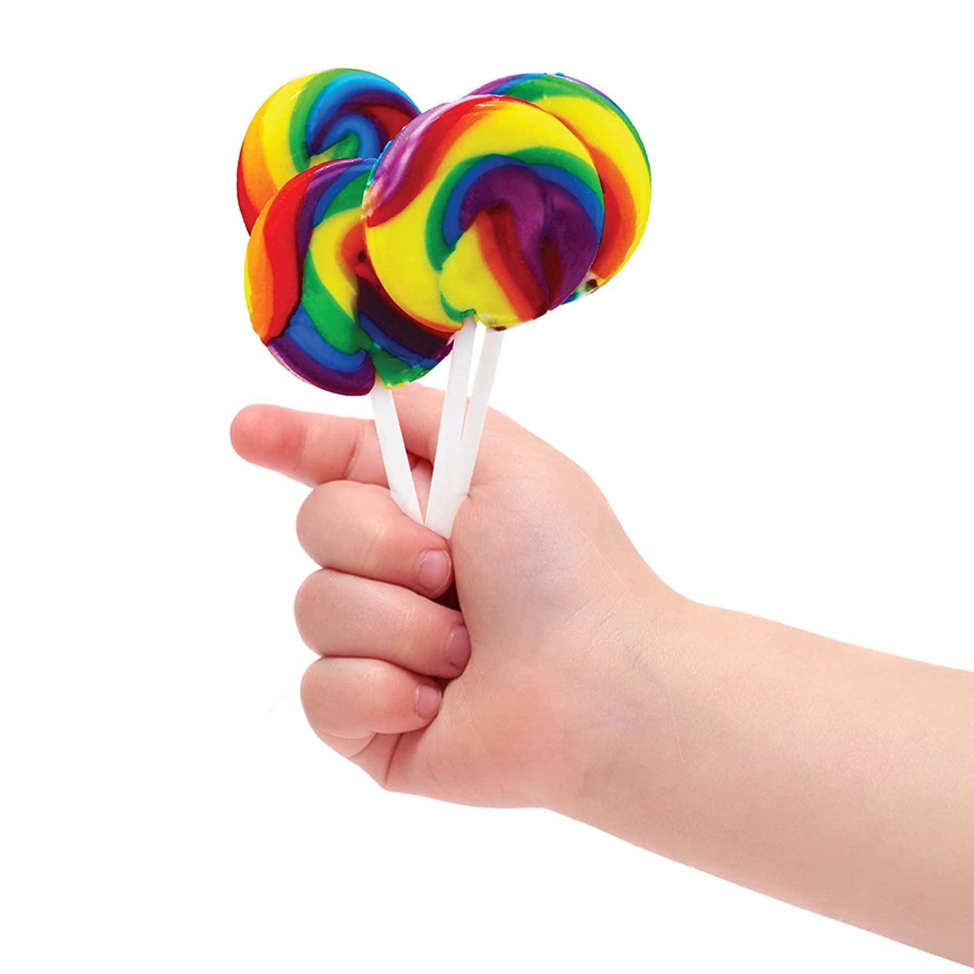 Fun Express Mini Rainbow Swirl Lollipops- Pack of 38, 1.25 Pounds