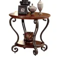 thumbnail image 2 of End Table Traditional Style Brown Cherry Ornate Design Open Shelf wood 1pc End Table Living Room, 2 of 8
