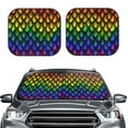 thumbnail image 2 of Disketp 2 Piece Dragon Scales Pattern Windshield Sunshades,Folding Windshield Sun Shade For Car Suv Trucks Sedan,Blocks Uv Rays Sun Visor Protector-Large, 2 of 7