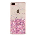 thumbnail image 2 of Luminous Case for iPhone 8 Plus / iPhone 7 Plus, Glow in the Dark Fluorescent Glitter Case for Women Girls, Bling Sparkle Lightweight Slim Shockproof Protective Phone Cover, Pink, 2 of 6