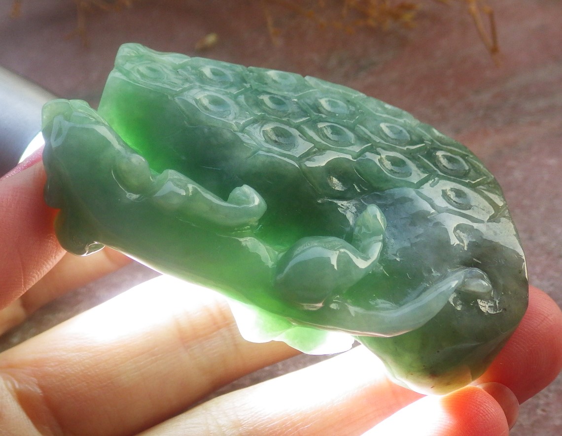 Green Natural A Jade jadeite Display Dragon Pi Xiu 698664 TN