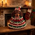 thumbnail image 7 of Crochet Christmas Tree Kit DIY Holiday Craft Set, with Knitted Cotton Yarn for Tabletop Shelf Mantel Festive Home Decor Gift, Christmas Gifts for Family and Friends(Puppy), 7 of 7