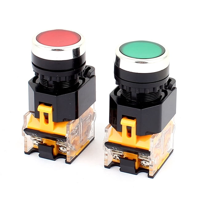 Unique Bargains 1 Pair LA38/203 400V 10A Momentary 1N0 1NC Push Button Switch
