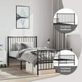 thumbnail image 4 of vidaXL 12" Black Twin XL Metal Bed Frame with Headboard No Mattress, 4 of 9