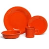 Fiesta Dinnerare Four Piece Lead free Dishwater and Oven Safe Place Setting, Scarlet (New Open Box)