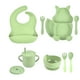 thumbnail image 2 of Cuenco con ventosa de silicona, impermeable, dividido, plato para bebé, babero de alimentación con tenedor, juego de , delantal para comer, Verde CUTICAT cuenco de placa de silicona, 2 of 8