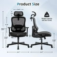 thumbnail image 2 of Ergonomic Office Chair Big Tall Reclining Gaming Chair Adjustable Lumbar Support 6D Armrest 6D Headrest Breathable Mesh Swivel Computer Chairs Home Task Desk Chair Wheels Coat Hanger Tilt Lock Blue, 2 of 7