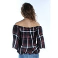 thumbnail image 2 of Buffalo David Bitton Womens Sealey Plaid Knit Blouse, Multicoloured, X-Small, 2 of 2