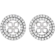 Pompeii 7/8Ct Double Halo Diamond Earring Jackets 14K White Gold (For 8mm Pearls) (H-I,I1)