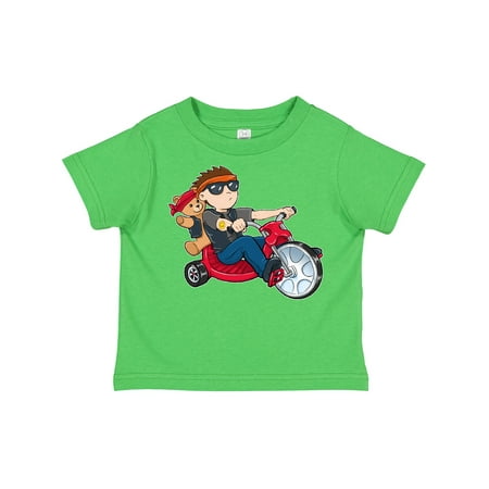 

Inktastic Boy Riding Tricycle in Biker Gear with Teddy Bear Gift Toddler Boy or Toddler Girl T-Shirt