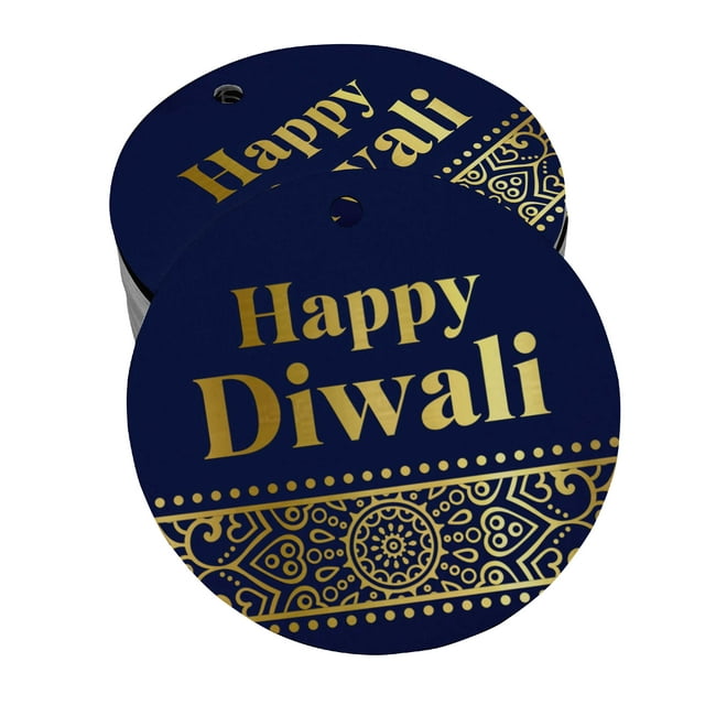 Inkdotpot Étiquette Joyeux Diwali en Feuille d'Or Véritable 100 Pcs