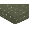 thumbnail image 5 of Woodland Arrow Green and White Fitted Crib Sheet by Sweet Jojo Designs, 5 of 6