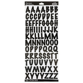 Sticko Large Black Marker Alphabet Stickers, 82 Piece