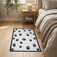thumbnail image 3 of ODIKA Round Print Minimalist Tossed Footprints Slim Frame Whimsical for Entryway, Kitchen, Laundry Room, Stain Resistant Thin Throw, 3 of 7
