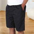 thumbnail image 3 of Casual Shorts for Men Summer Lightweight Elastic Waist Wide Straight Leg Loose Bermuda Shorts with Pockets, 3 of 8