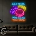 thumbnail image 3 of C-CRAFT Just A Girl Who Loves Macarons Neon Sign LED Light 35 inch for Macaron Shop Wall Art Decor, 3 of 5