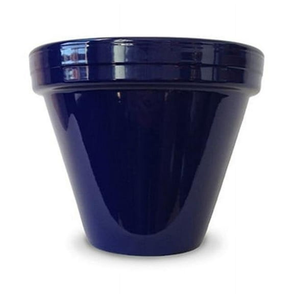4.5 x 3.75 in. Powder Coated Ceramic Standard Planter, Cobalt - Pack of 16