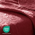 thumbnail image 5 of Clara Clark Quilt Sets, 5 Piece Lightweight Reversible Quilt Bedspread, Grid Weave Coverlet Bedding Set, King Burgundy, 5 of 9