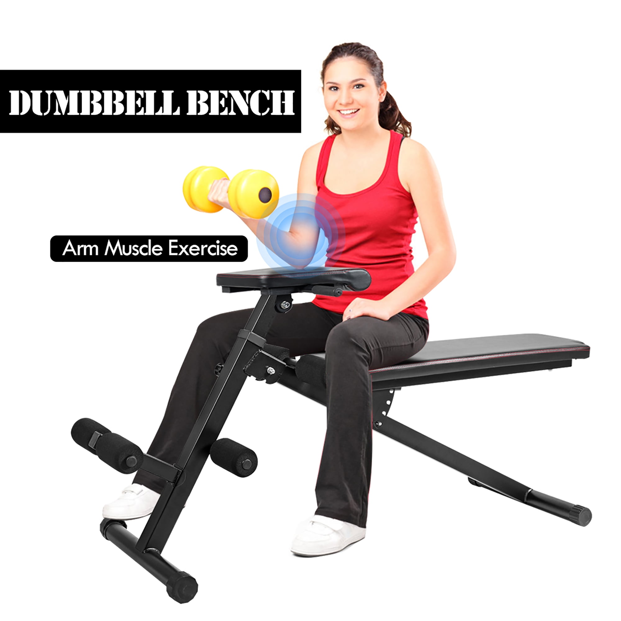 Costway folding weight lifting bed flat bench multifunctional whole body workout fitness hotsell
