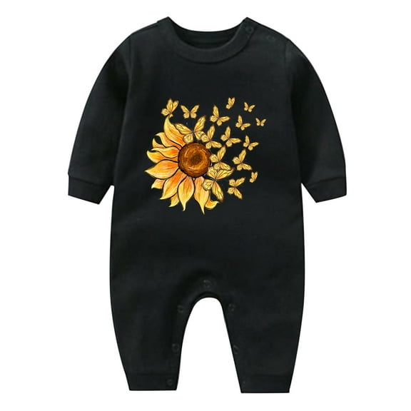 Generic Infant Christmas Bodysuits With Long Sleeves Baby Holiday Long Sleeve Bodysuits Boys And Girls Cartoon Print Long Sleeved Crawl Clothes 1 To 2 Years Old Baby Holiday Themed Footie Pajamas