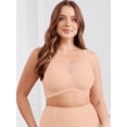 thumbnail image 2 of DEMOTIME Womens Bras No Underwire Soft Light Support Bras Seamless Everyday Bras Beige 2XL, 2 of 7