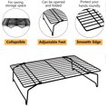 thumbnail image 2 of 2 Tier Cooling Rack Stackable Baking Rack with Legs High Carbon Steel Black Coated Nonstick Rack for Roasting Cooling Grilling,15"x10", 2 of 8