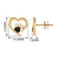 thumbnail image 6 of Rosec Jewels 1/4 CT Heart Shape Black Onyx and Diamond Paw Stud Earrings, 14K Rose Gold, 6 of 7