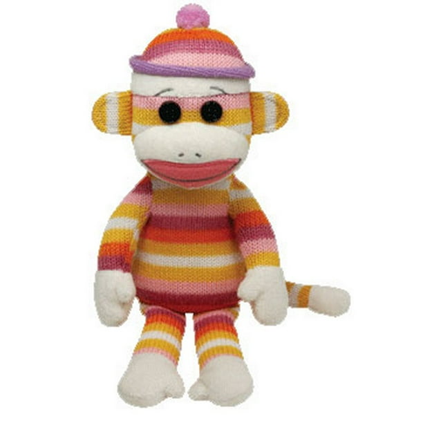 "Ty Beanie Babies Sock Monkey Pastel Stripes 8"" Plush" - Walmart.com