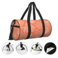 thumbnail image 5 of Xecao Beautiful Corals print Round Travel Duffel Bag is a foldable gym bag with an inner pocket, perfect for travel sports, 5 of 8