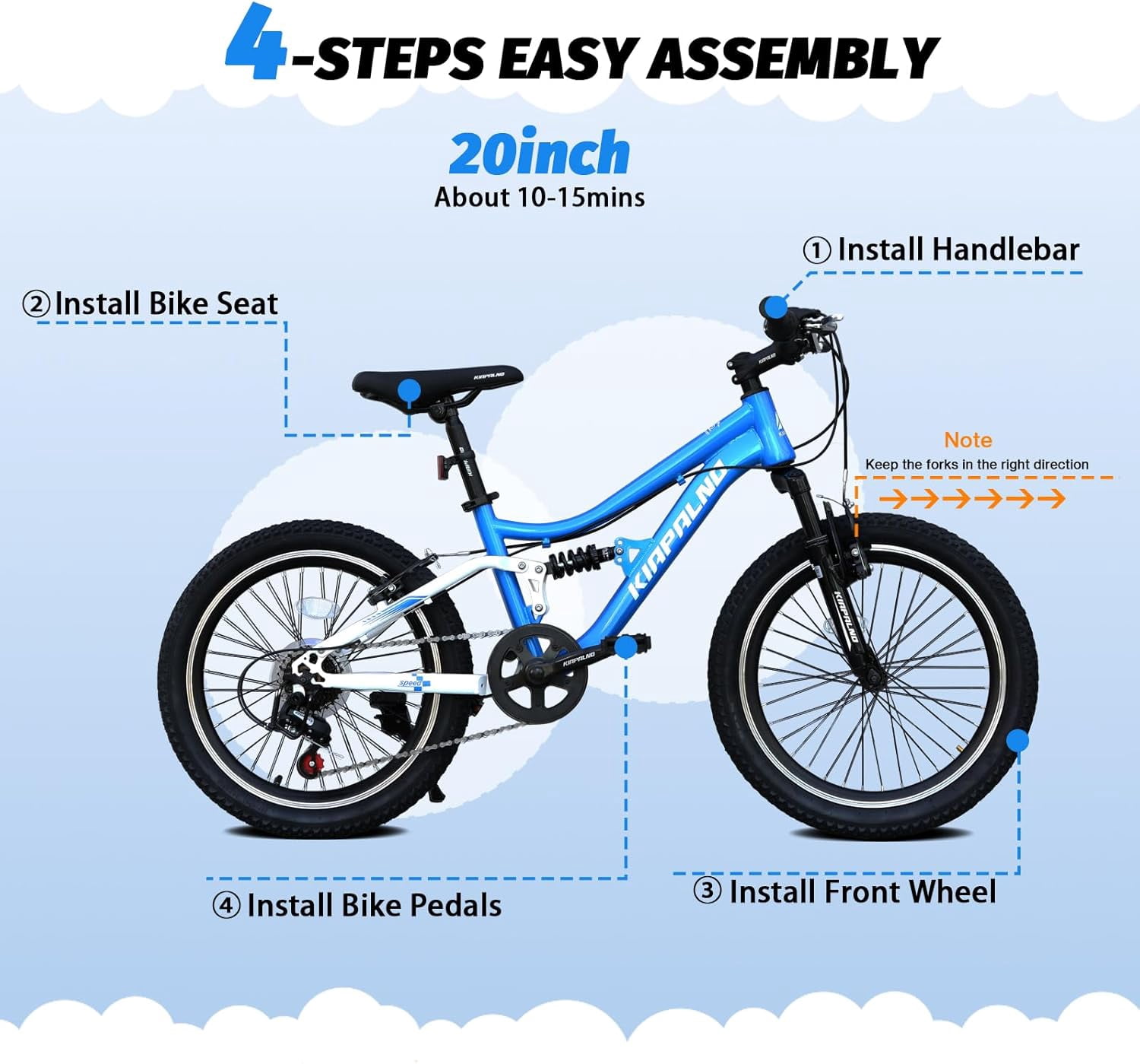 Ambifirner 20 Inch Bike with Training Wheels Single Speed, Adjustable Seat for Growing Riders, Dual Coaster & V-Brakes, Full Chain Guard, Easy Assembly (Black)
