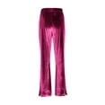 thumbnail image 5 of acuever High Waisted Velvet Flare Wide Leg Pants for Women - Drawstring Comfort Casual Trousers with Pockets Women's Casual Pants, 5 of 6