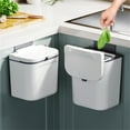 thumbnail image 5 of 9L Wall Mounted Trash Can White Large Capacity Saving Sturdy Stylish Design Hanging Garbage Can With Lid For Home Kitchen,A Trash Can Clearance, 5 of 5