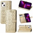 thumbnail image 1 of Funda Cartera FOXDOCK para iPhone 13 , Flip PU con Relieve de Gatos y Perros, Tarjetero y Soporte, 1 of 6