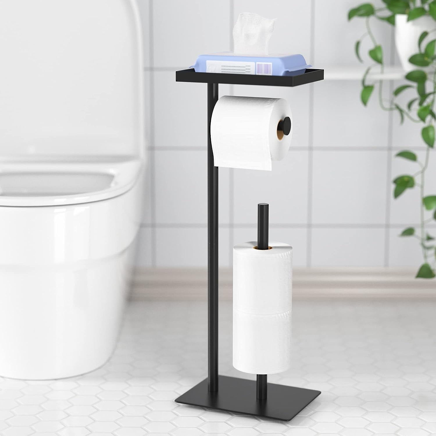 Amazon.com: JUYSON Toilet Paper Holder with Shelf, Flushable