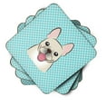 thumbnail image 2 of Carolines Treasures BB1176FC Checkerboard Blue French Bulldog Foam Coaster Set of 4 3 1/2 x 3 1/2 multicolor, 2 of 3