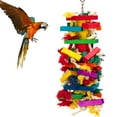 thumbnail image 1 of Juguetes extra grandes para loros y pájaros para guacamayos, grises africanos y loros amazónicos. Los coloridos bloques de madera están de moda y son brillantes., 1 of 5
