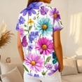 thumbnail image 5 of Womens Plus Size Casual Henley Waffle Knit Button-Up Top Short Sleeve Polo Shirt, 5 of 5