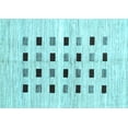 thumbnail image 1 of Ahgly Company Indoor Rectangle Solid Light Blue Modern Area Rugs, 6' x 9', 1 of 4