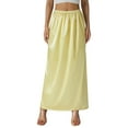 thumbnail image 1 of Women Lined Midi Skirt Half Slip Underskirt Solid Color Elastic Waist Inner Lining Skirt Ladies Long Underskirt Elegant Bottoming Skirt, 1 of 10