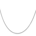 thumbnail image 3 of 10k White Gold .7mm Box Chain Necklace Pendant Charm, 3 of 9