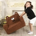 thumbnail image 2 of Kids Chairs for Toddler, 2-in-1 Toddler Soft Sherpa Couch Fold Out, Convertible Sofa to Lounger for Girls and Boys, Teddy Bear, Brown, 2 of 15