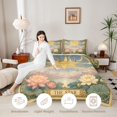 thumbnail image 4 of Homewish Gold Star Rainbow Full Size Comforter Sets, Chic Lotus Bedding Comforter Set, Pink Reversible 3 Pieces, 1 Comforter and 2 Pillowcases, 4 of 6