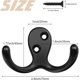 thumbnail image 5 of Gancho para pared gancho doble de metal negro resistente al óxido para toalla abrigo bolso sombrero llave, 5 of 7