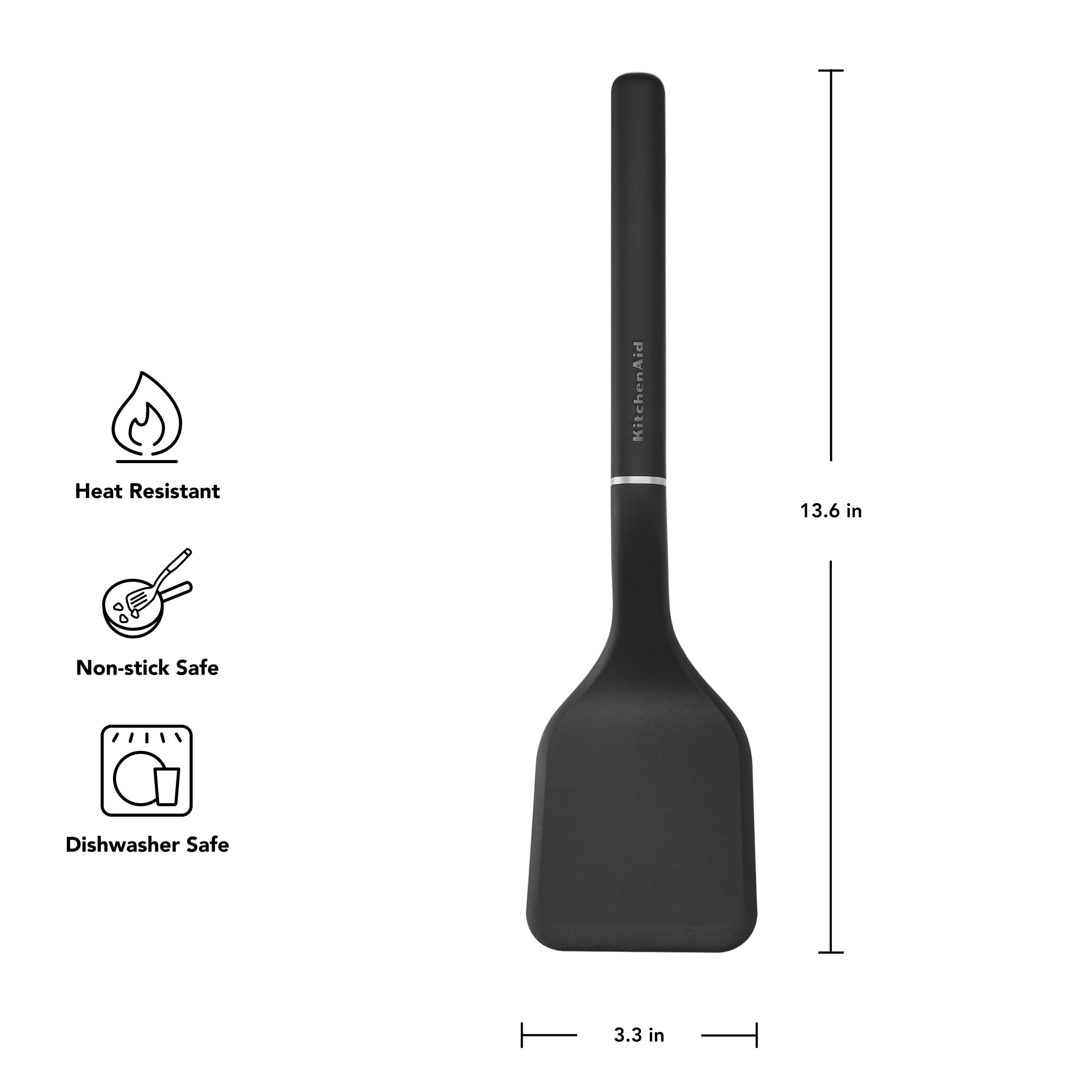 KitchenAid 3-Piece Cooking Utensils Set with Ergonomic Handles, Black