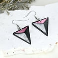 thumbnail image 3 of Triangle Gray Capiz Shell Drop Dangle Sterling Silver Earrings, 3 of 6