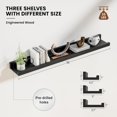 thumbnail image 3 of 36 Inch Picture Ledge Shelf with Lip,Black Floating Shelves for Wall Set of 3,Long Wall Shelves in Varying Widths for Living Room,Bedroom,Nursery,Bookshelf, 3 of 16