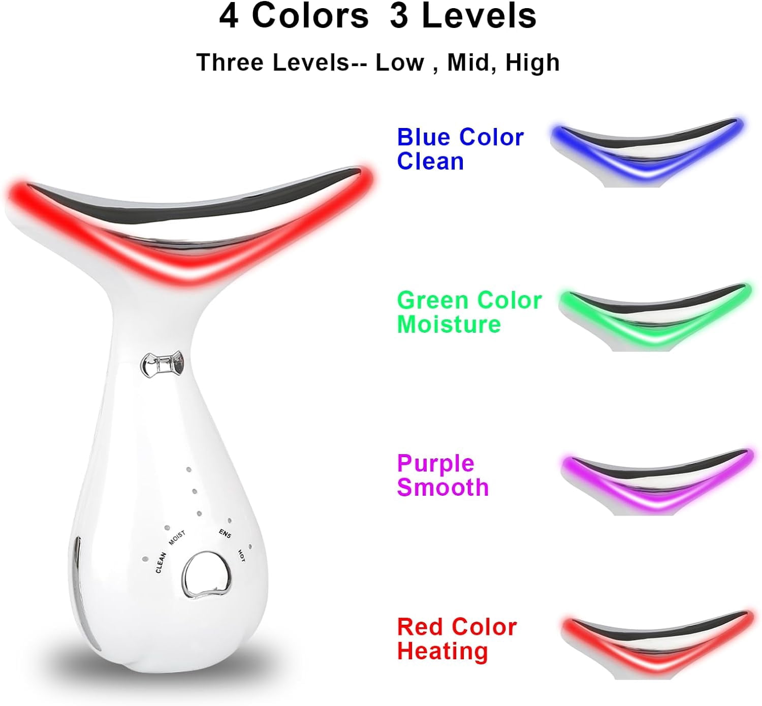 Banome Red Light Therapy for Face and Neck,Facial Wand,Wavy Chic Beauty Multifunctional Facial-Device