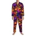 thumbnail image 3 of Hirioo Skull for Men's Pajama Sets 2 Piece Pjs Men's Long-Sleeved Pajama Set Button Down Sleepwear,S-XXL-Small, 3 of 7